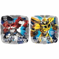 Transformers Party Supplies - Happy Birthday Square 2 sided 43cm balloon