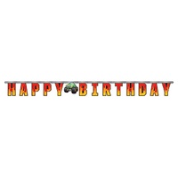 Monster Truck Happy Birthday Banner