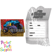 Monster Truck Invitations 8 Pack