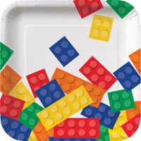 Building Block Party Supplies Lunch Plates 8 Pack