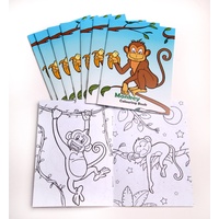Monkey Party Supplies Colouring Books 8 Pack