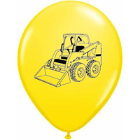 Construction Truck Yellow Bobcat Latex Balloons 6 Pack
