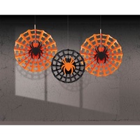 Halloween Spiderweb Paper Fan Hanging Decoration