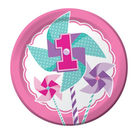 Turning One Girl Dinner Plates 8 Pack