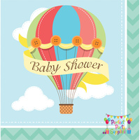 Up Up and Away Baby Shower Lunch Napkins 16 pack