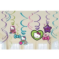 Hello Kitty Party Supplies - Swirl Hanging Decorations