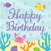 Mermaid Friends Happy Birthday Lunch Napkins 16 Pack