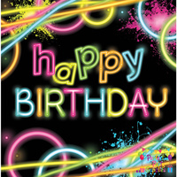 Glow Party Lunch Napkins 16 Pack