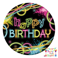 Glow Party Dinner Plates 8 Pack