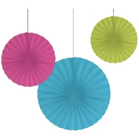Glow Party Paper Fans Hanging Decorations