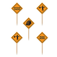 Construction Signs Food Picks