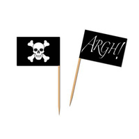 Pirate Flag Food Picks 50 Pack
