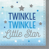 Twinkle Twinkle One Little Star Boy Lunch Napkins 16 Pack 