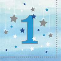 Twinkle Twinkle One Little Star Boy 1st Birthday Lunch Napkins 16 Pack
