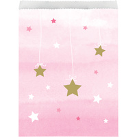 Twinkle Twinkle One Little Star Girl  Paper Treat Bags 10 Pack