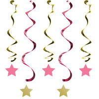 Twinkle Twinkle One Little Star Girl Hanging Decorations 5 Pack