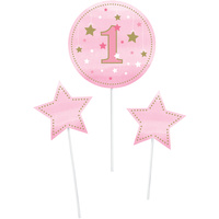 Twinkle Twinkle Little Star Girl Centrepiece Sticks 3 Pack