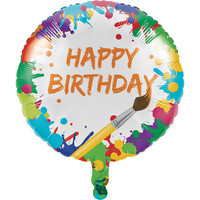 Art Paint Party Happy Birthday Balloon