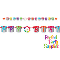 Art Paint Party Happy Birthday Banner