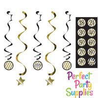 Black & Gold Hanging Decorations