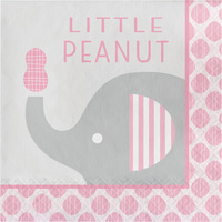 Elephant Girl Little Peanut Lunch Napkin 16 Pack