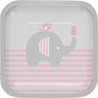Elephant Girl Little Peanut Lunch Plates 8 Pack
