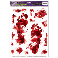 Halloween Bloody Footprints Peel 'N Place Wall Clings
