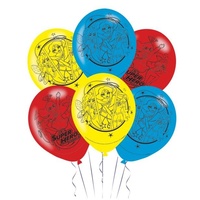 Super Hero Girls Party Supplies Latex Balloons 6 Pack