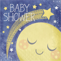 Moon Stars Space Party Supplies - Baby Shower Lunch Napkins 16 pack