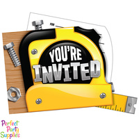 Construction Handyman Invitations 8 Pack