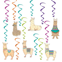 Llama Whirls Hanging Decorations 12 Pack