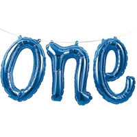 1st Birthday Party Supplies One Blue Balloon Banner