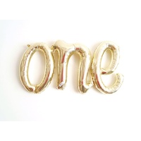 One Script Shaped White Gold Foil Balloon