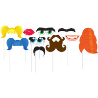 Faces Photo Booth Props 10 Pack
