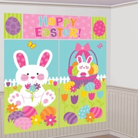 Happy Easter Scene Setter Wall Decorating Kit