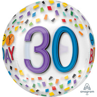 Happy 30th Birthday Confetti Orbz Balloon 