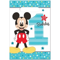 Mickey's 1st Birthday Loot Bags 8 Pack