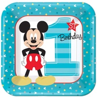Mickey's 1st Birthday Lunch Plates Pack of 8