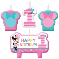 Minnie Mouse 1st Birthday Candle Set 4 Piece