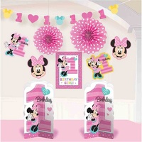 Minnie Mouse 1st Birthday Room decorating Kit 10 Piece Pack