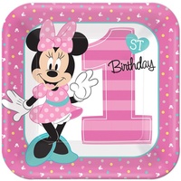 Minnie Mouse 1st Birthday Dinner Plates Pack of 8