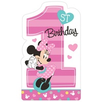 Minnie Mouse 1st Birthday Invitations 8 Pack