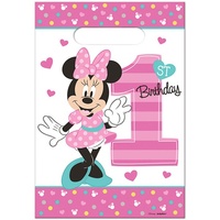 Minnie Mouse 1st Birthday Loot Bags 8 Pack