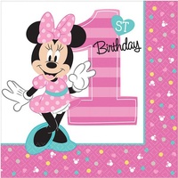 Minnie Mouse 1st Birthday Lunch Napkins 16 Pack