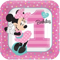 Minnie Mouse 1st Birthday Lunch Plates Pack of 8