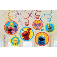 Sesame Street Elmo Party Supplies Swirl Decorations