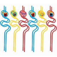 Sesame Street Party Supplies - Silly Straws 12 Pack