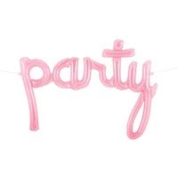 Pink Party Script Shaped Foil Balloon