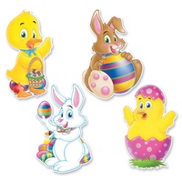 Easter Party Supplies - Cutouts 4 Pack
