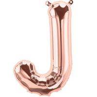 Rose Gold Letter Foil Balloon 34cm [Letter: J]